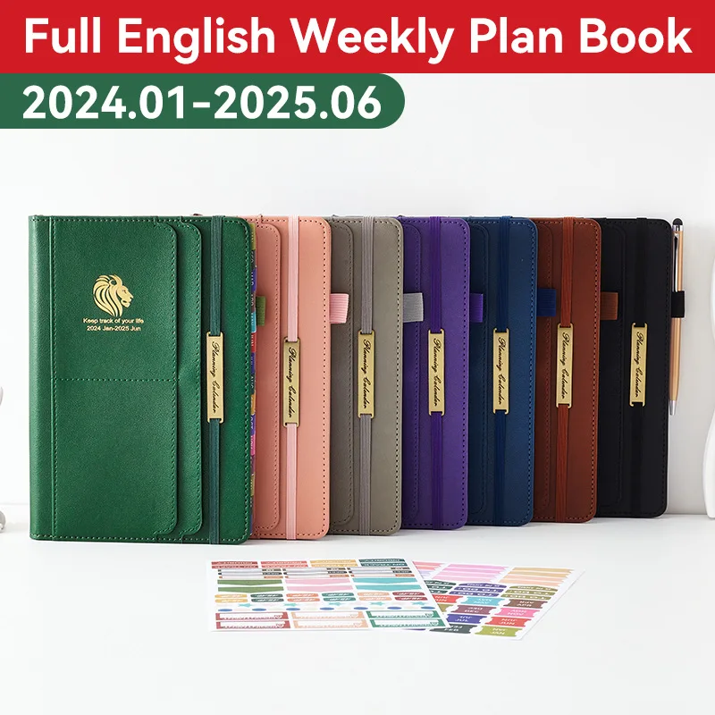 Agenda January 2024 - June 2025 Planner Daily Planning Schedule Weekly Monthly Plan Notebooks To-Do Timesheet Office Notepad