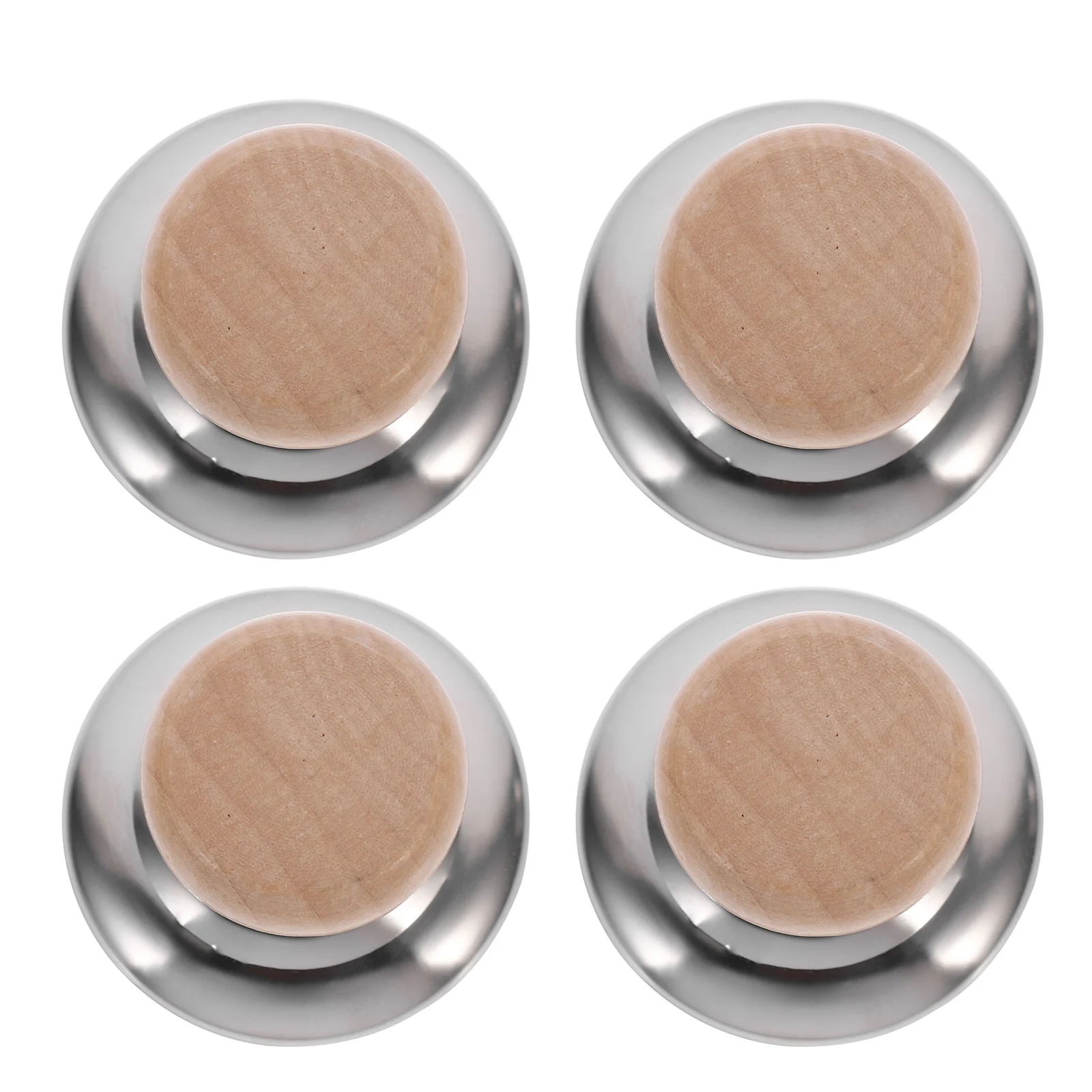 

4Pcs Wooden Pot Lid Handle Replacement Heat-Resistant Anti-Burn Grip for Frying Pan Soup Pot Cover Accessories