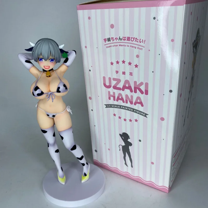 

25 см Uzaki-chan Wa Asobitai! Фигурка аниме-персонажки Цуки Узаки DreamTech: модель в бикини с коровьим принтом, игрушка-подарок
