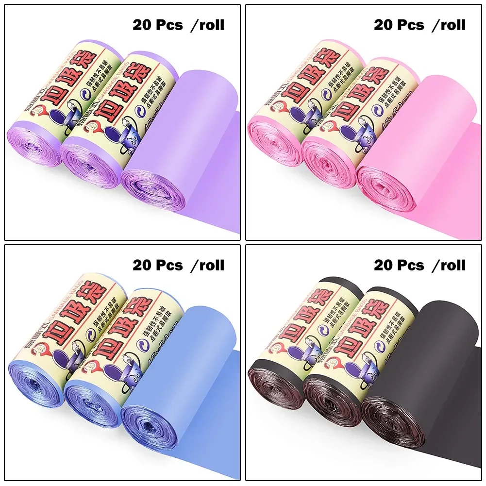 1Roll /20pcs Mini Di==Plastic Small Garbage B==Trash Bags H==usehold Garbage Bags Cl========== Waste Bag Storage Garbage Bags