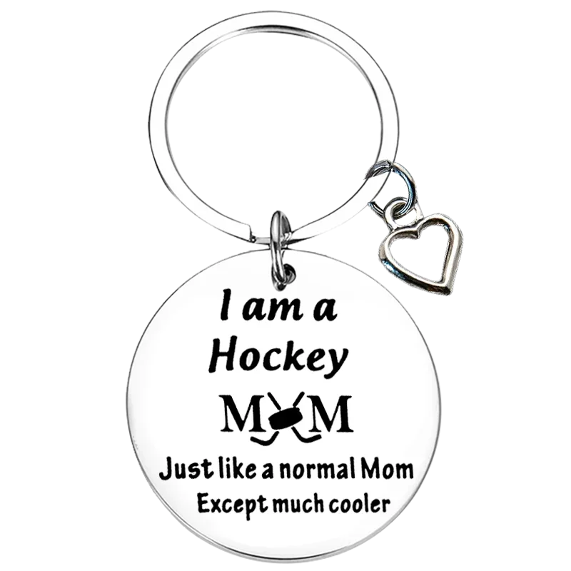 New Hockey Mom Gifts Keychain Pendant Mother Daughter Gifts Key Chains Hockey Players Gifts