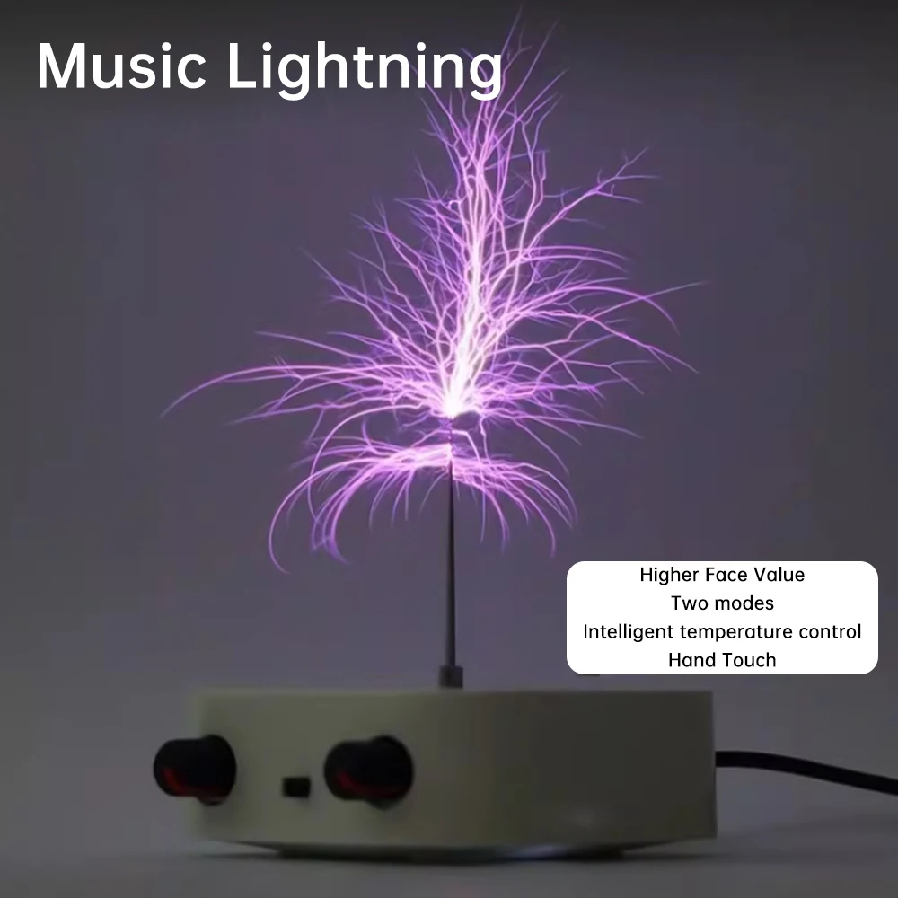 Mini Tesla Music Coil Bluetooth Compatible AC110-240V Palm Tesla Coil 10cm High Frequency Voltage Pulse Arc Generator ﻿