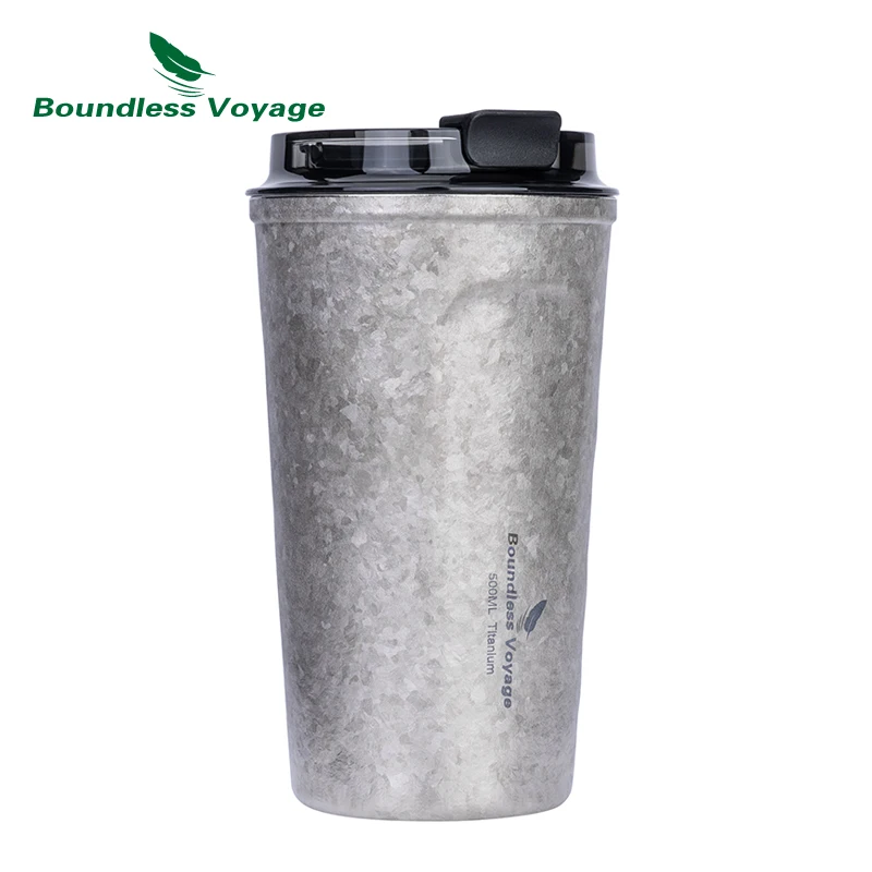 

Boundless Voyage Titanium Thermos Cup with Lid Double-Walled Insulated Water Coffee Mug 500ml 3235A