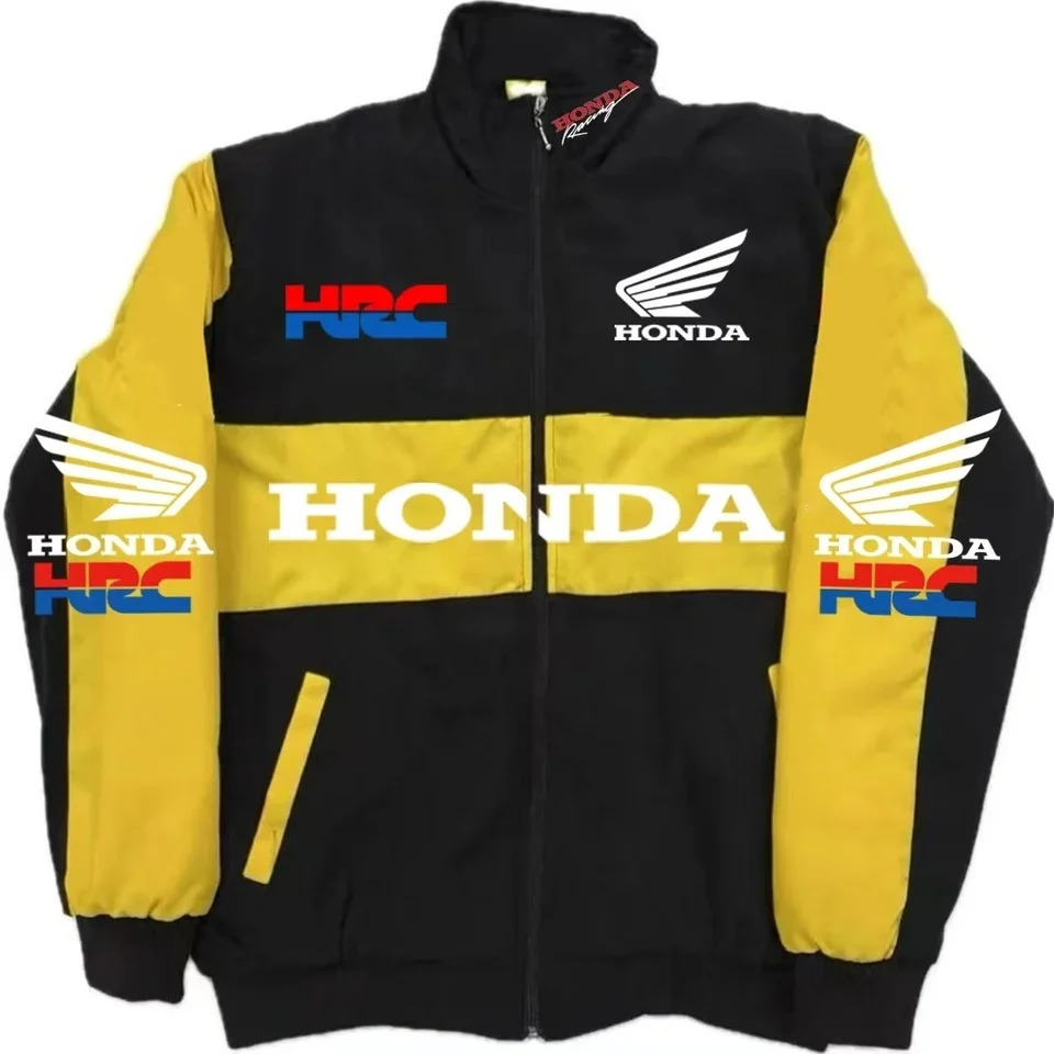 Honda Racing Jacket Men's Black Red Windbreaker Bomber