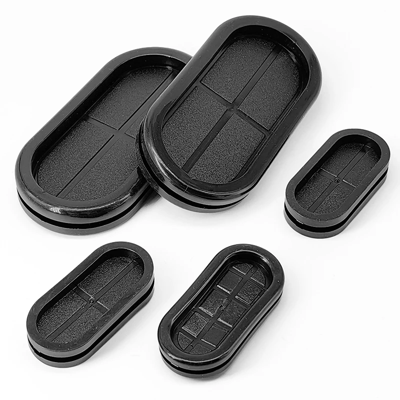 Double-Sided Rubber Grommet, Oval Long Waist Shape, Flame Retardant & Eco-Friendly Junction Box Wiring Protection Sleeve