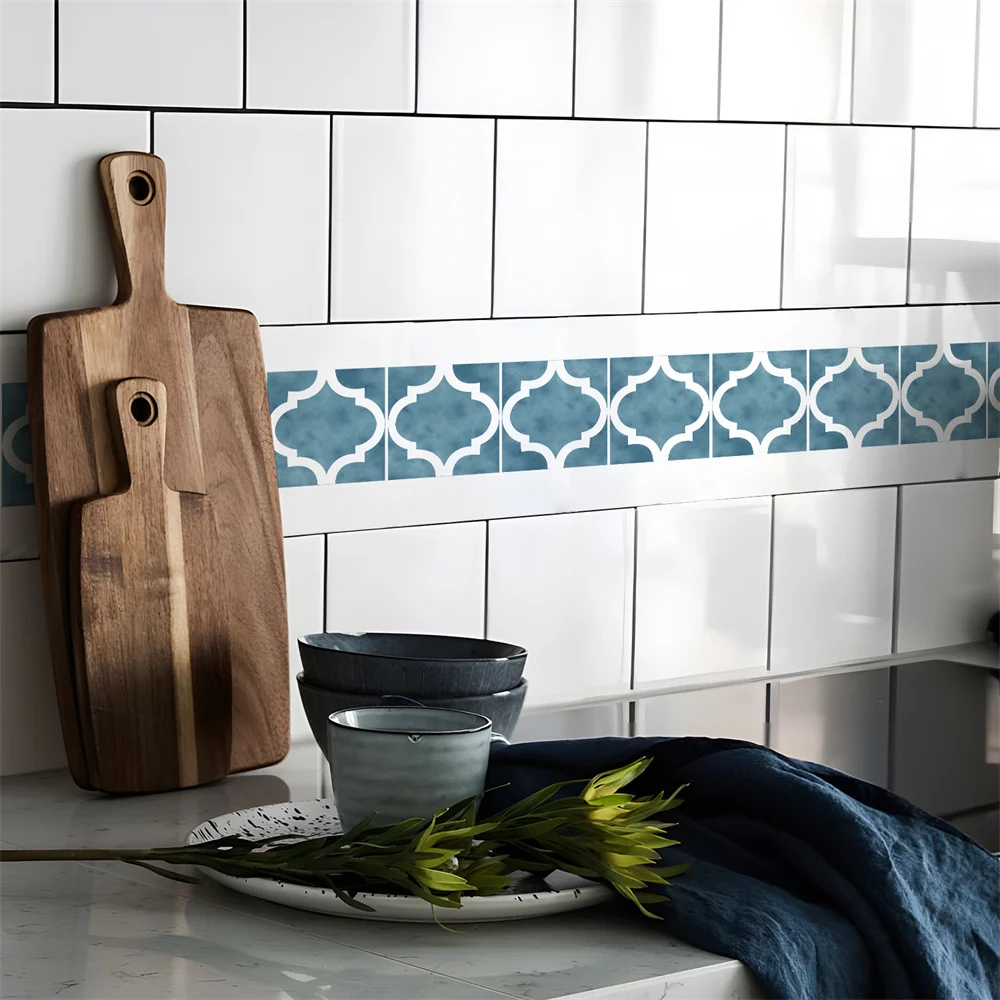 Mosaik Badezimmer Taille Linie Wandaufkleber Wasserdicht Peel & Stick Kunst Backsplash Küche Büro Sockel Linie Dekor Tapete – Detail 12