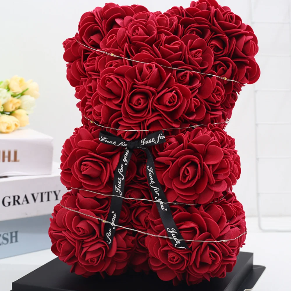 

Eternal Flower 520 Rose Bear Mother's Day Valentine's Day Birthday Gift Simulation Flower Foam Bear