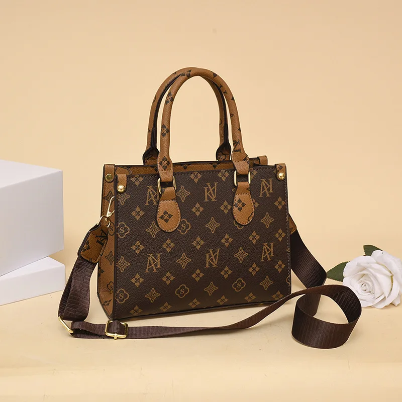 Sac fourre-tout élégant rétro pour femme, sac à bandoulière, imprimé floral, sac à main pour femme, texture luxueuse, sac messager pour les trajets quotidiens