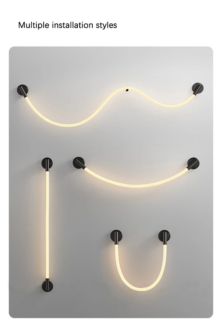 Luke Wand lampe einfache Atmosphäre Licht nordische Nachttisch lampe Wohnzimmer Faser gewebte Licht emittierende Röhre Lampe Bett Zimmer Nacht lampe – Detail 7