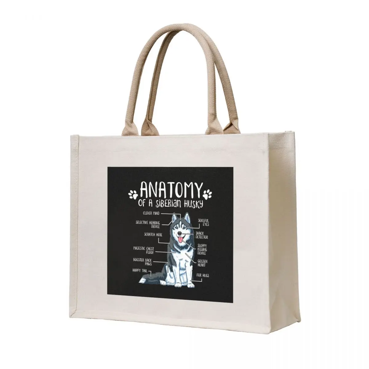 

Funny Siberian Husky Anatomy Dog Owner Dog Lover Tote Bag bags luxury women Fabric bag Lady bags
