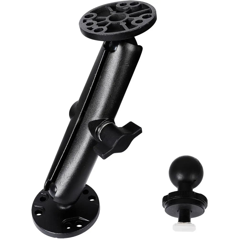 

Aluminum 1" Double Ball Mount with Two AMPS Round Plates for Garmin Striker 4, 5.9" Extended Aluminum Alloy Arm,GPS/Fish Finder