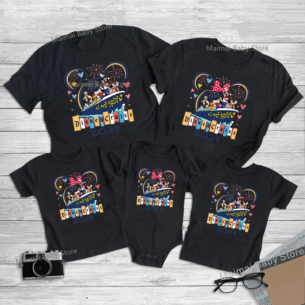 2024 Disney Cruise Shirts Funny Mickey Minnie Family Matching Tshirts Look Dad Mom Kids Tees First Disney Cruise Trip Outfits