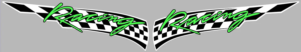 2 X Racing Damiers Vert Course Auto Moto Aufkleber Hochwertiger, langlebiger, wasserdichter, selbstklebender Vinyl-Aufkleber – Detail 1