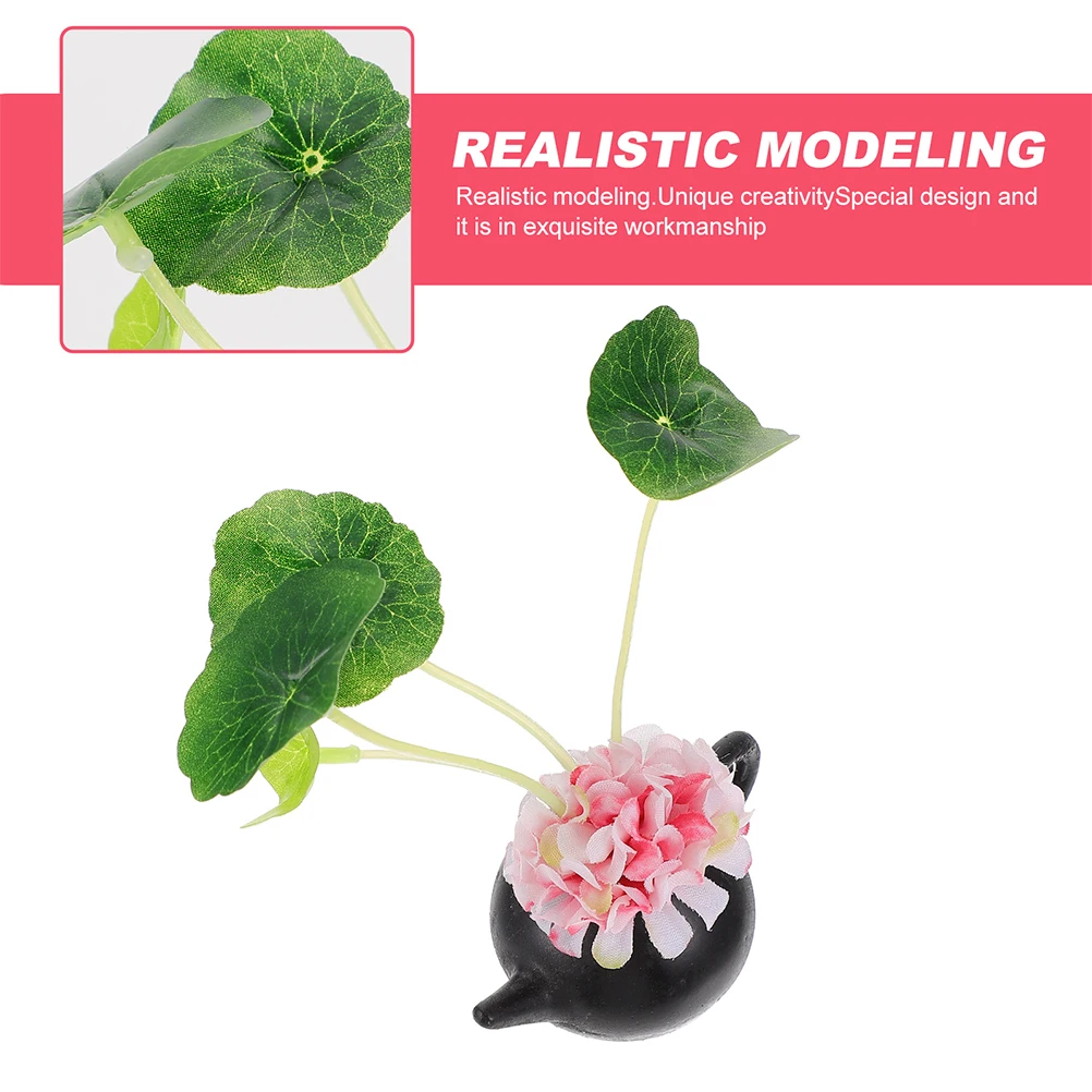 

2pcs Delicate Faux Plants Sushi Plate Decorations Compact Fake Flowers Reusable Desktop Artificial Plants Plastic