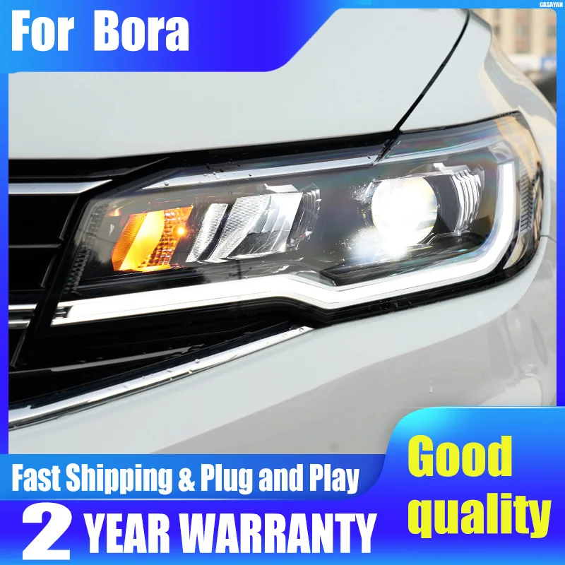 Car Styling Headlights for Bora 2019-2021 LED Animation DRL Moving Turn Signal Dipped Far And Near Light Be-xenon Lens Head Lamp