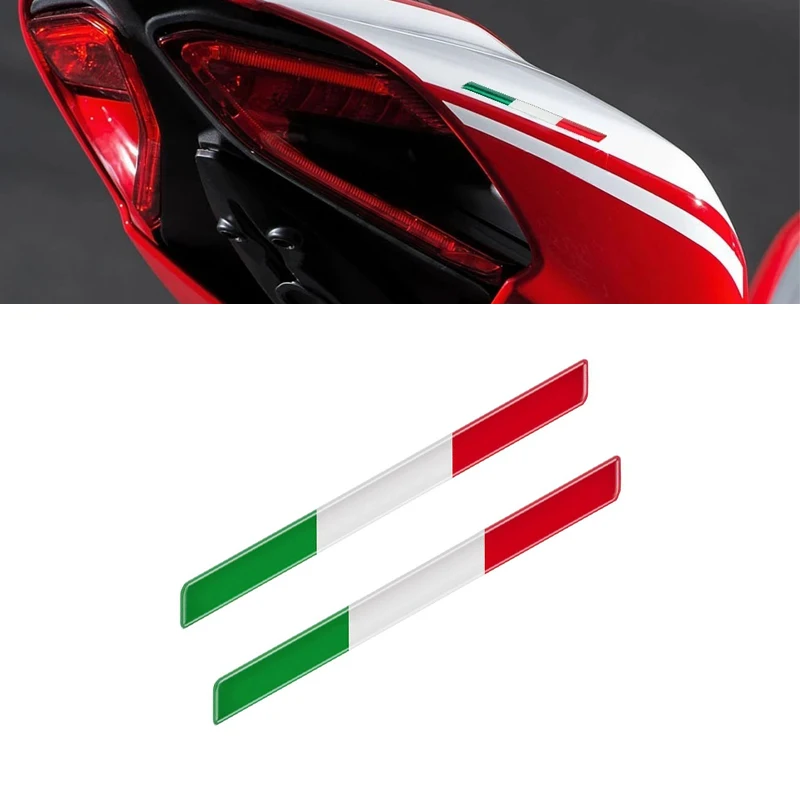 

2x Italian Tricolor Flag Epoxy Decorative Sticker 3D Motorcycle Tank Decals Stickers Case Strong Stickiness Unerisal Car Decals