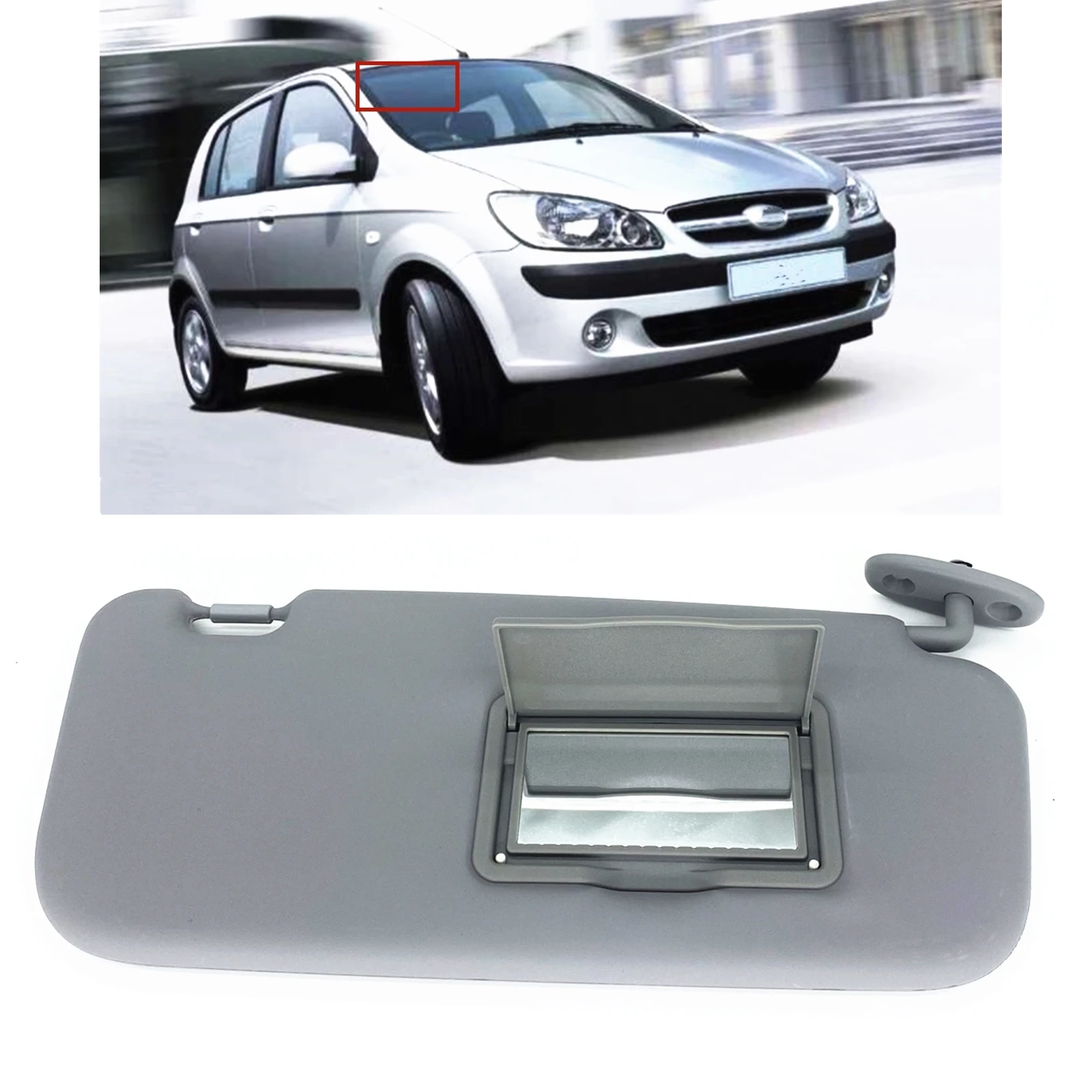 

Gray Sun Visor For HYUNDAI GETZ CLICK 2002-2012 852201C200QS LHD Car Front Window Sunvisor Blind Cover Sunshade Shade W/ Mirror