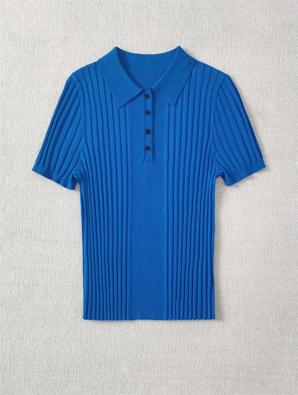 

Women's Blue Lightweight Fashion Elegant Slim T-shirts and Polos Top