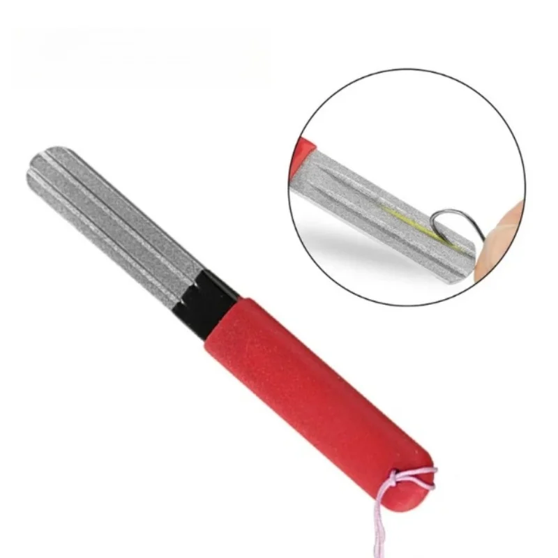 BRAVMACK 1 قطعة المحمولة مزدوجة الأخدود الصيد هوك مبراة أداة في الهواء الطلق طحن شحذ معدات صيد الأسماك شحذ الجهاز #1