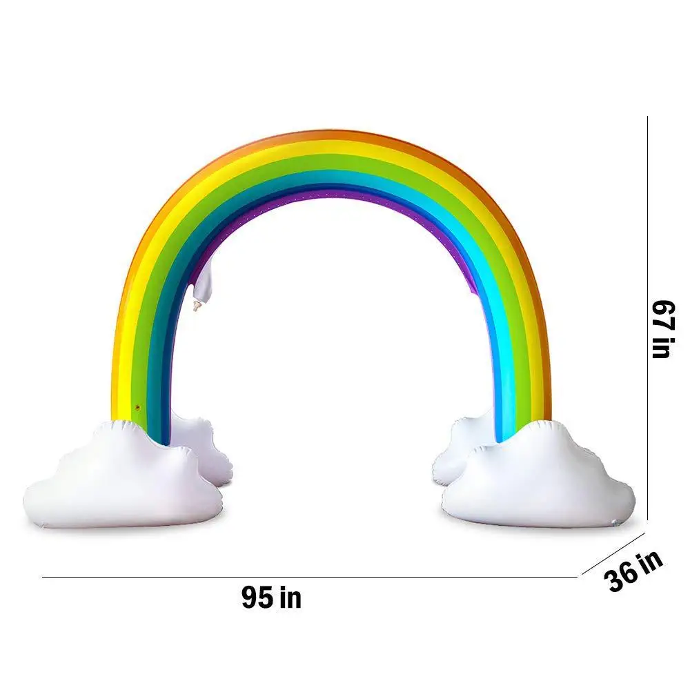 Manufacturer supply, inflatable water jet rainbow arch, inflatable rainbow bridge water jet  outdoor water cloud rainbow