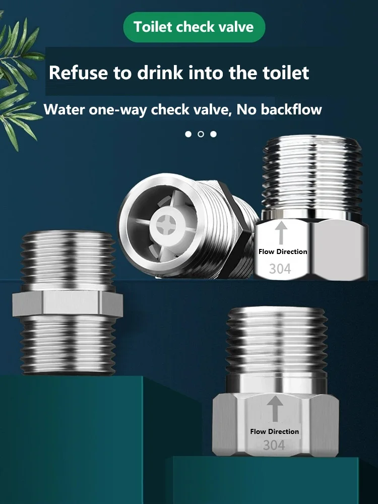 One way check valve, toilet water pipe, anti backflow toilet, 4-point check valve, water heater check valve