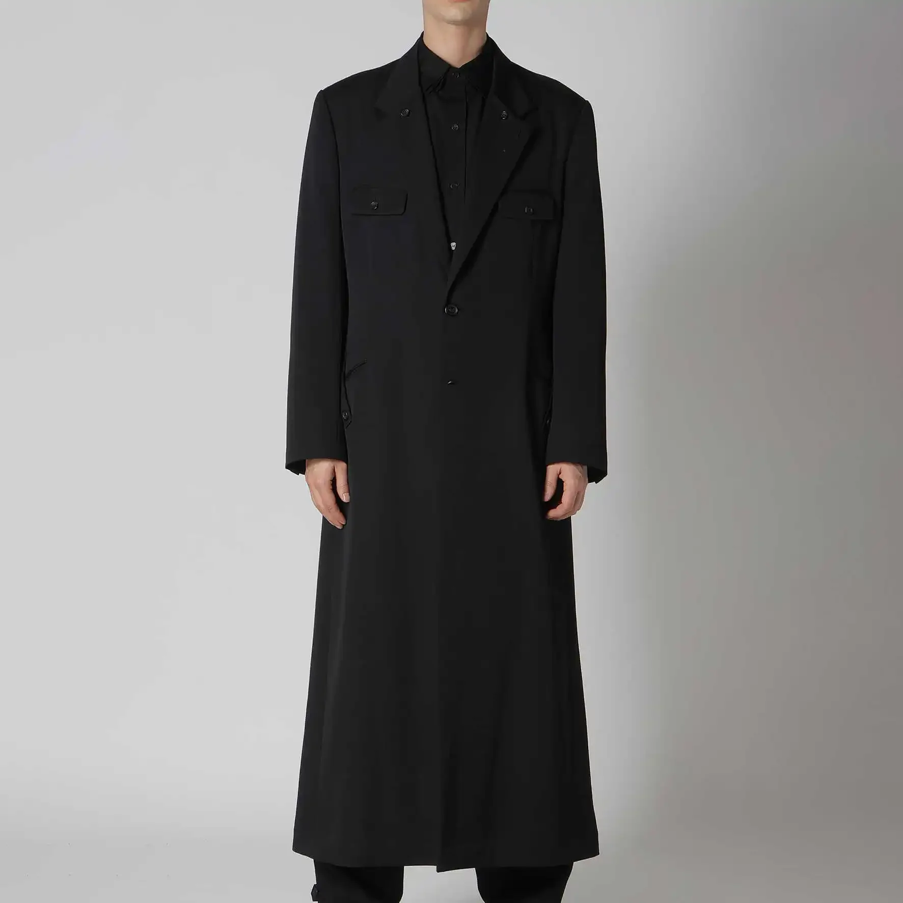 

YOJI OOAK, оригинальный дизайн, простые брюки прямого кроя, однорядная мужская куртка с воротником и двумя пуговицами