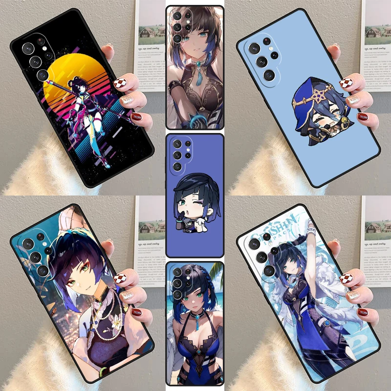 

Yelan Genshin Impact Phone Case For Samsung Galaxy S23 S21 S20 FE S24 S25 S22 Ultra Note 10 20 Plus Silicone Cover