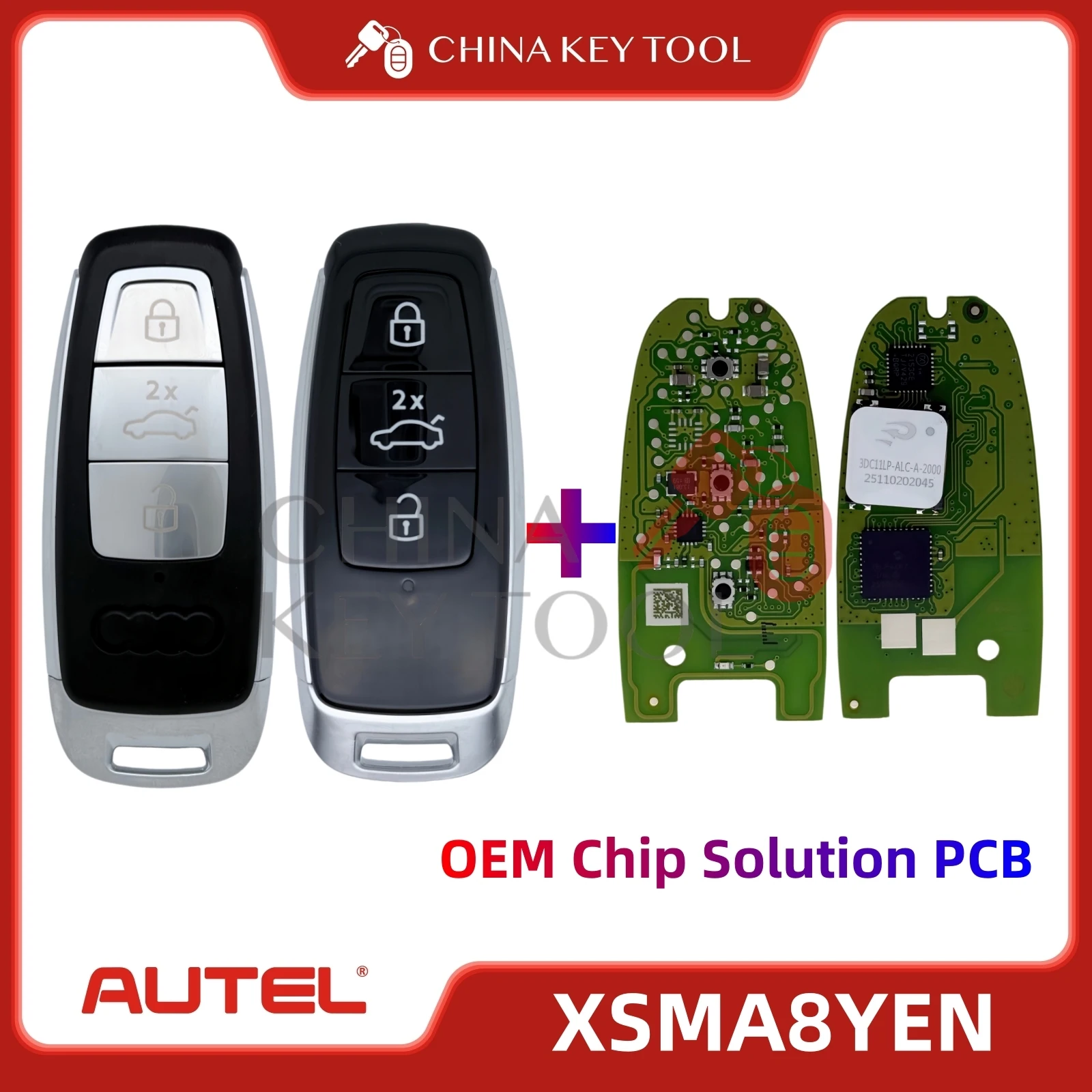 

2026 Newest Xhorse XSMA8YEN MLB Remote Key OEM Chip Solution PCB with Key Shell Compatible with AUD A8 Type