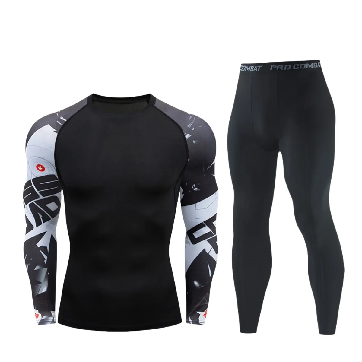 Men\'s Thermal Underwear Sets Compression Long Johns Sport Suits Clothes Gym Fitness Quick Dry Basketball Leggings Set