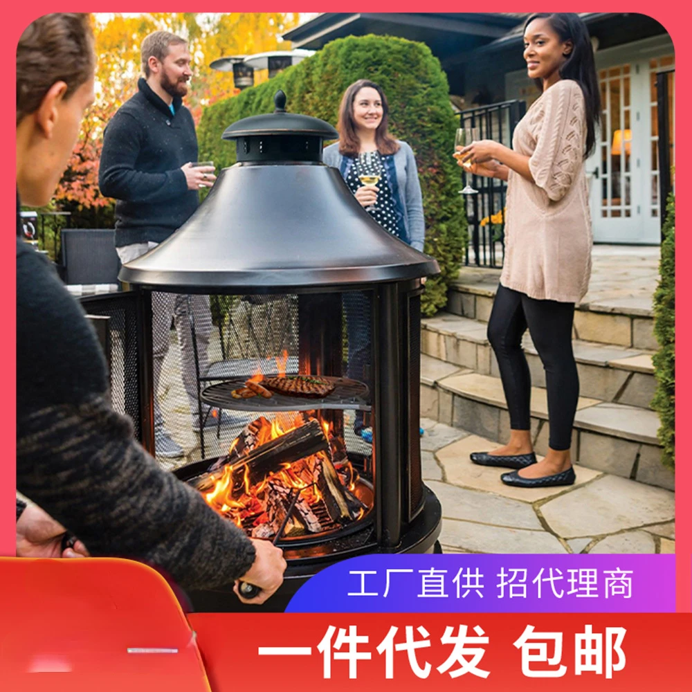 Courtyard Firewood Stove, Bonfire Party Barbecue, Outdoor Firewood Heating Enclosure, One Generation Stove