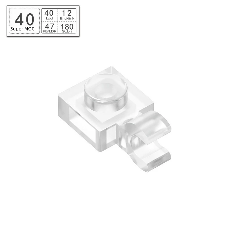 10Pcs Special Plate Parts 1x1 with Open O Horizontal Clip Bricks Compatible with 6019 61252 Modified Model Building Blocks Toys
