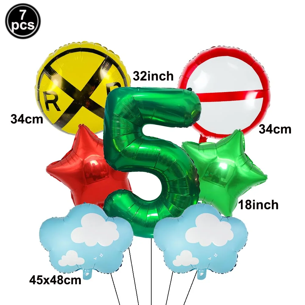 Zug-Geburtstagsparty-Dekoration, Ballons mit Blauem Himmel und Weißen Wolken, Zug-Themen-Events, Geschenk für Kinder, Zug-Party-Dekorationen – Detail 9