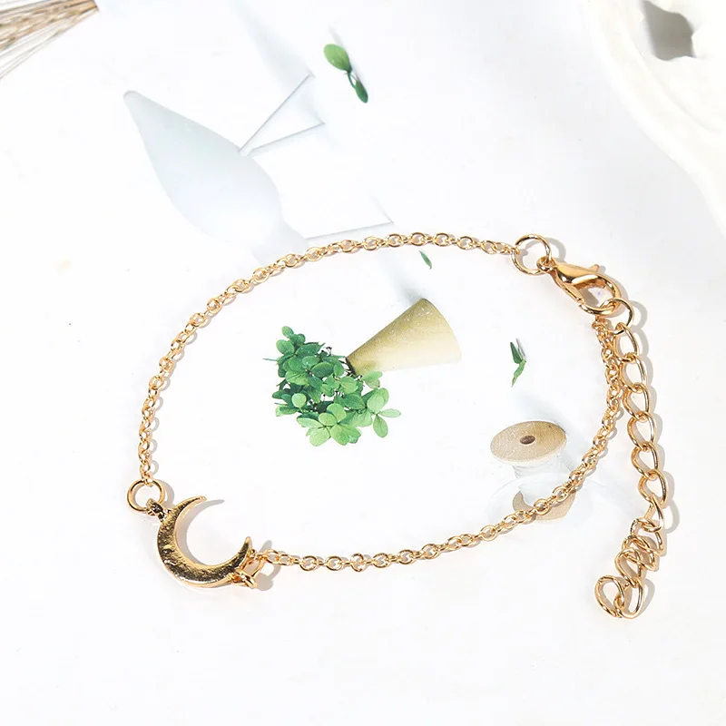 Kirykle 6pcs/set Boho Beach Jewelry for Women Star Moon Personality Pendant Bracelet Beaded Grey Beaded Handwork Party Girl Gift