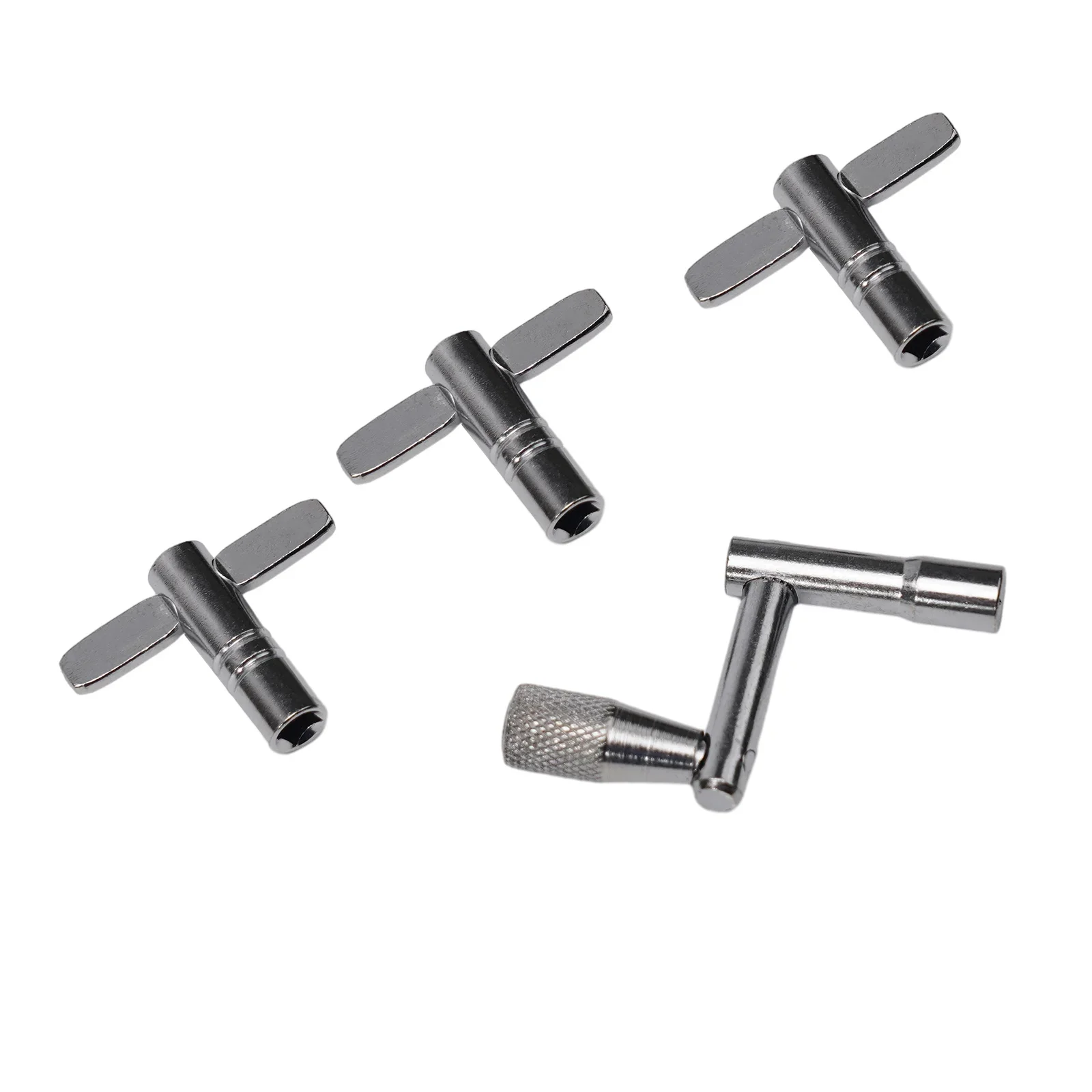 4 Pcs Drum Tuning Parts Z/T Style Drum Keys Set Standard Square Wrench 5.5mm Metal Silver Percussion Instruments