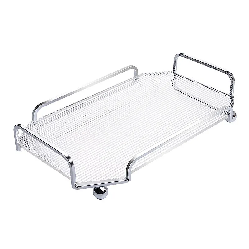 Acrylic European Style Rectangular Storage Tray Organizer for Cosmetics Aromatherapy Cups Tea