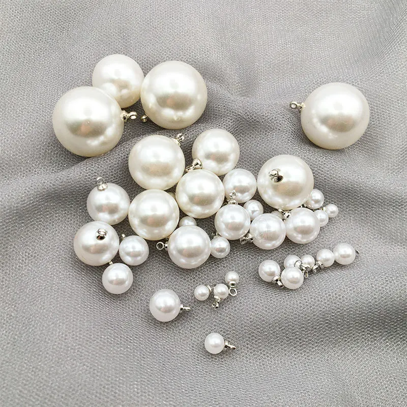 50pcs KC/White K/Silver Hanging Hat Charms Beads Fashion Jewelry Pearl Pendant for Necklace DIY Handmade Accessories Wholesale