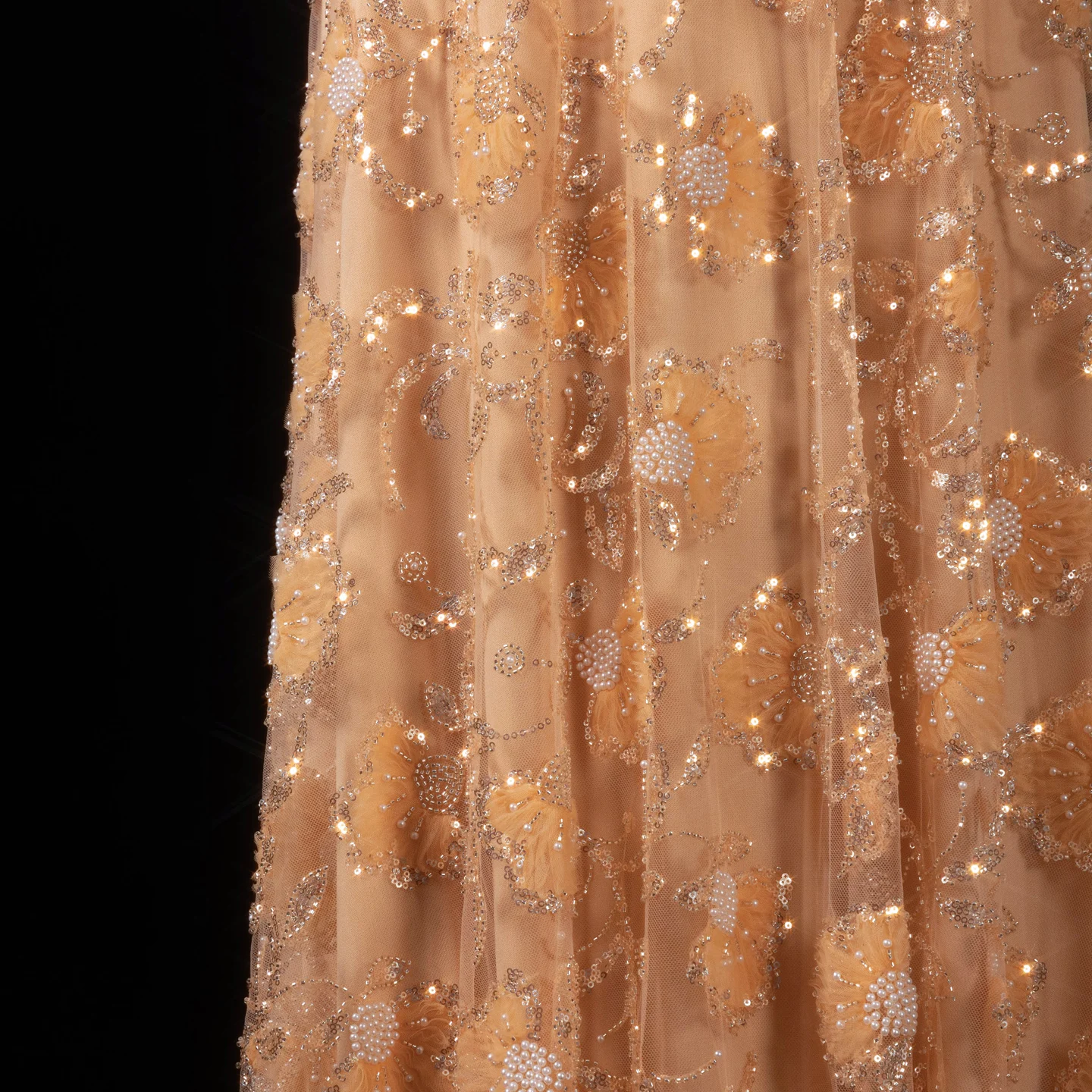 Sharon Said Rosa Elegantes Schulterfreies Abendkleid mit Langen Ärmeln für Damen, Hochzeit, Perlenbesetztes Formelles Ballkleid, SS638 Maßanfertigung – Detail 22