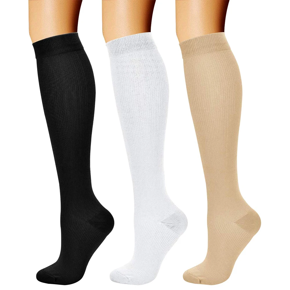 1Pair Copper Compression Socks for Women & Men Circulation 15-20 MmHg Is Best for All Day Wear Running,Nurse,Football,Basketball