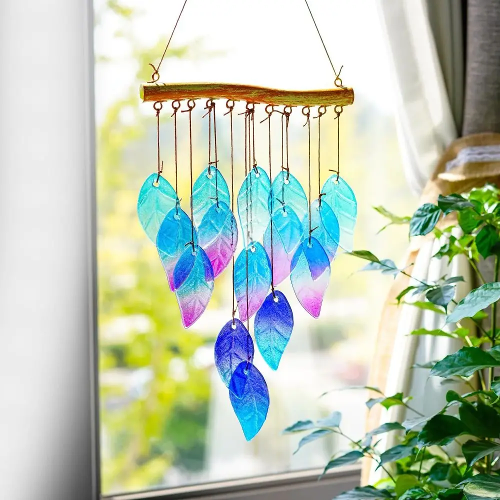 

Home Decor Hanging Fish Shaped Wind Chime Creative Colorful Sun Catcher Handmade Exquisite Light Collection Pendant Courtyard