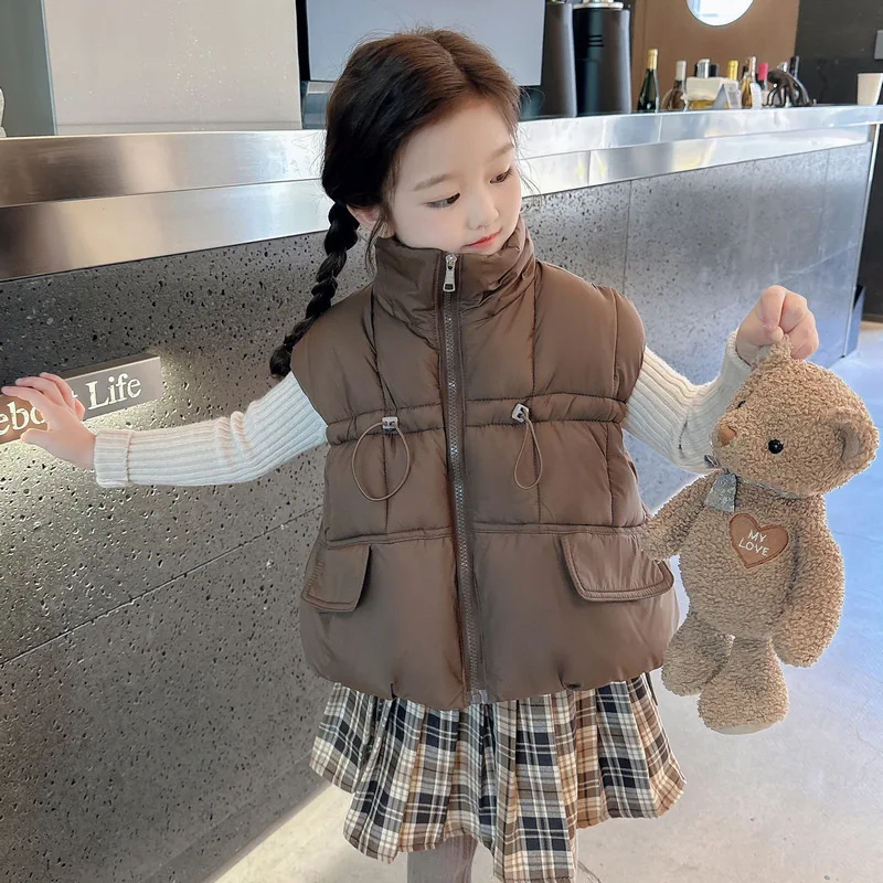 

Girls Vest Autumn and Winter 2025 New Children's Vest Jacket Baby Girl Winter Thickened Vest Outer Trendy Fashion