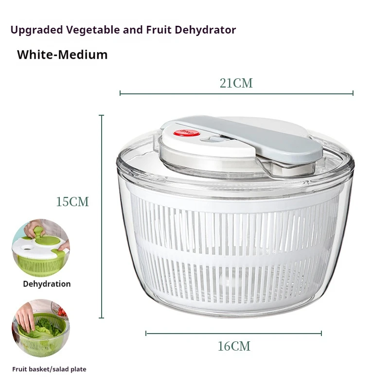 Vegetable Dehydrator Electric Quick Cleaning Dryer Fruit and Vegetable Dry and Wet Separation Draining Salad Spinner Home Gadget