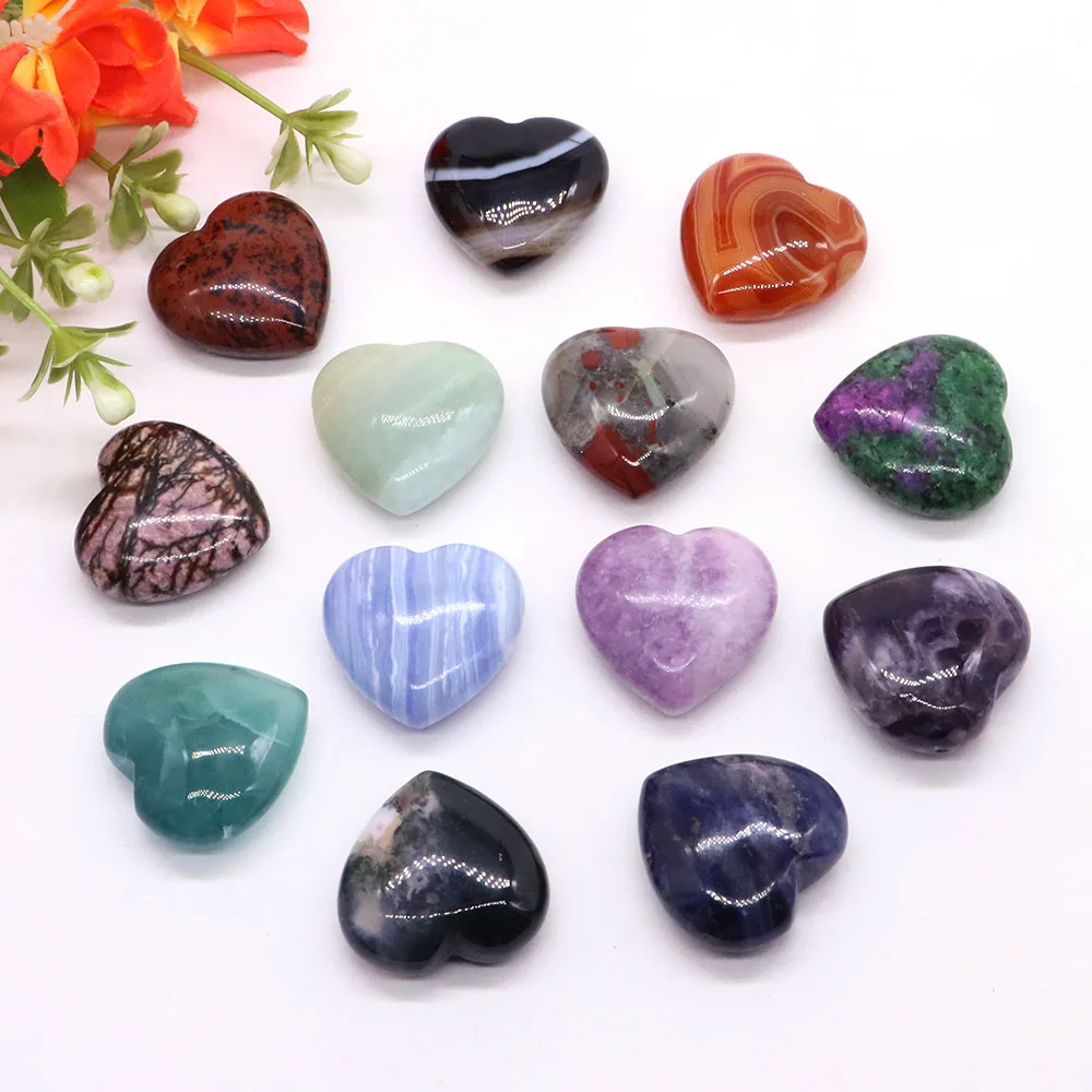 

Natural Stones and Crystals Multicolor Heart Shaped Love Amethyst Gemstone Healing Reiki Room Decoration Diy For Necklace Gift