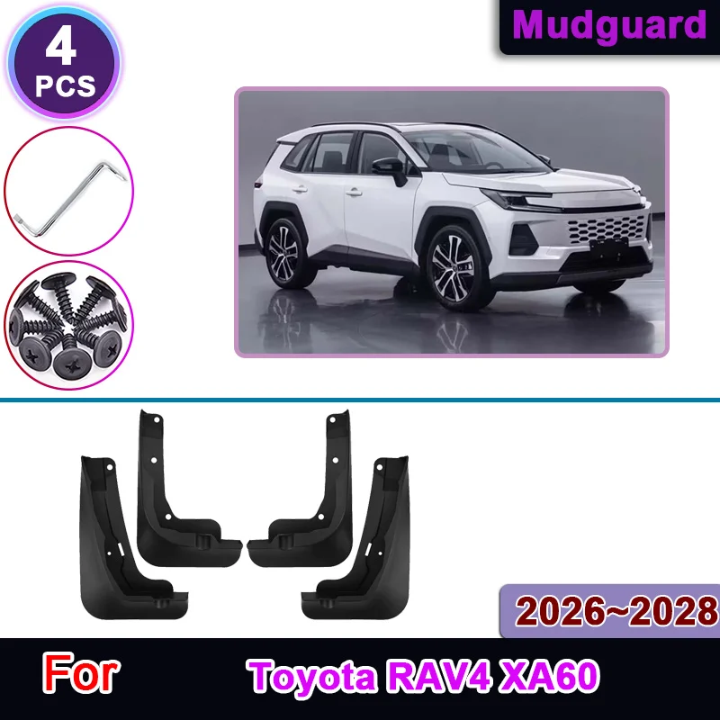 

Комплект брызговиков для Toyota RAV4 Wildlander MK6 XA60 2026~2028: защита от грязи и песка, внешние аксессуары