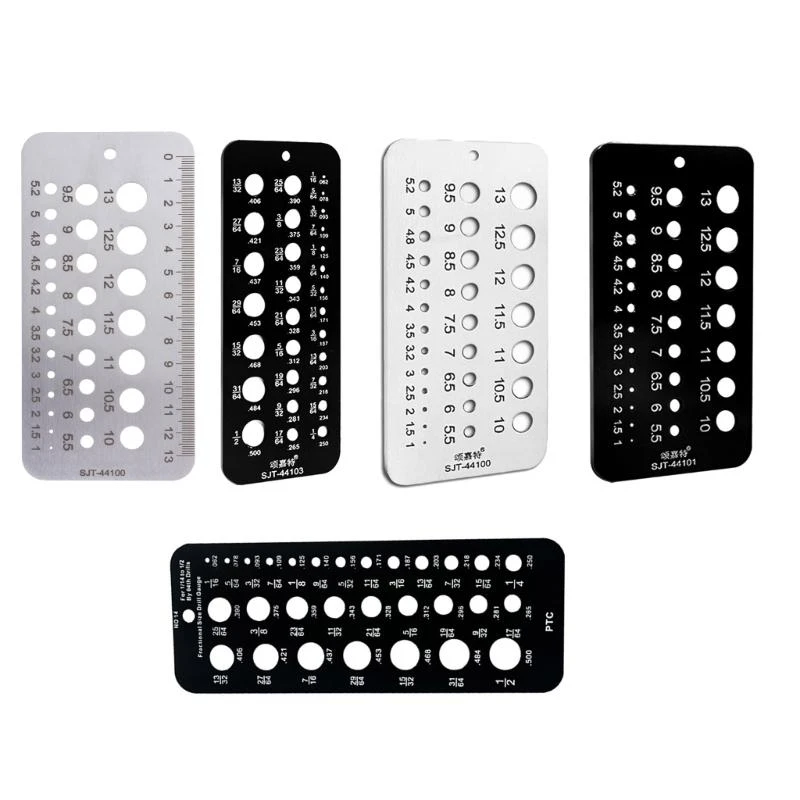 

Metric/Inch Drill Bit Gauge Index Gauge Tool Stainless Steel 29 Hole Drill Bit Gauge Drill Bit Size Gauge Measuring Tool .Q0KF