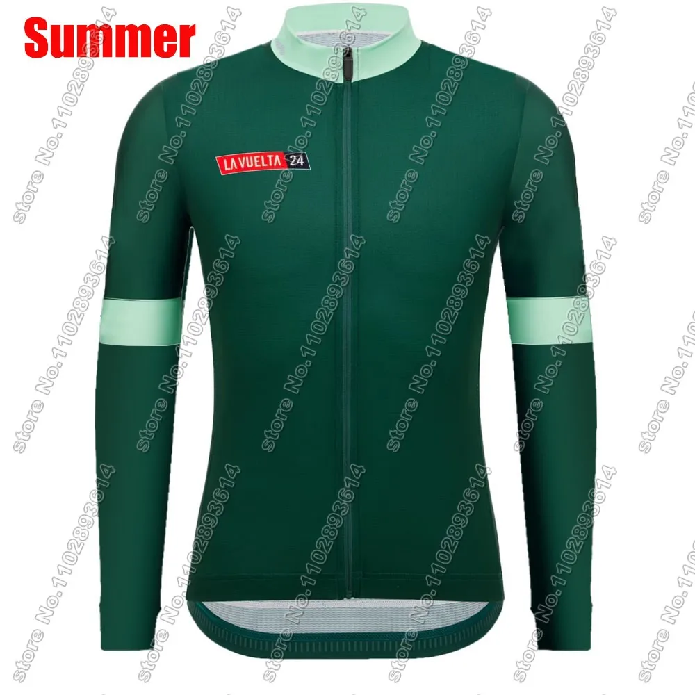 Spain Tour 2024 Cycling Jersey Long Sleeve Red Green Blue White Clothing Road Bike Shirts Bicycle Tops MTB Uniform Maillot