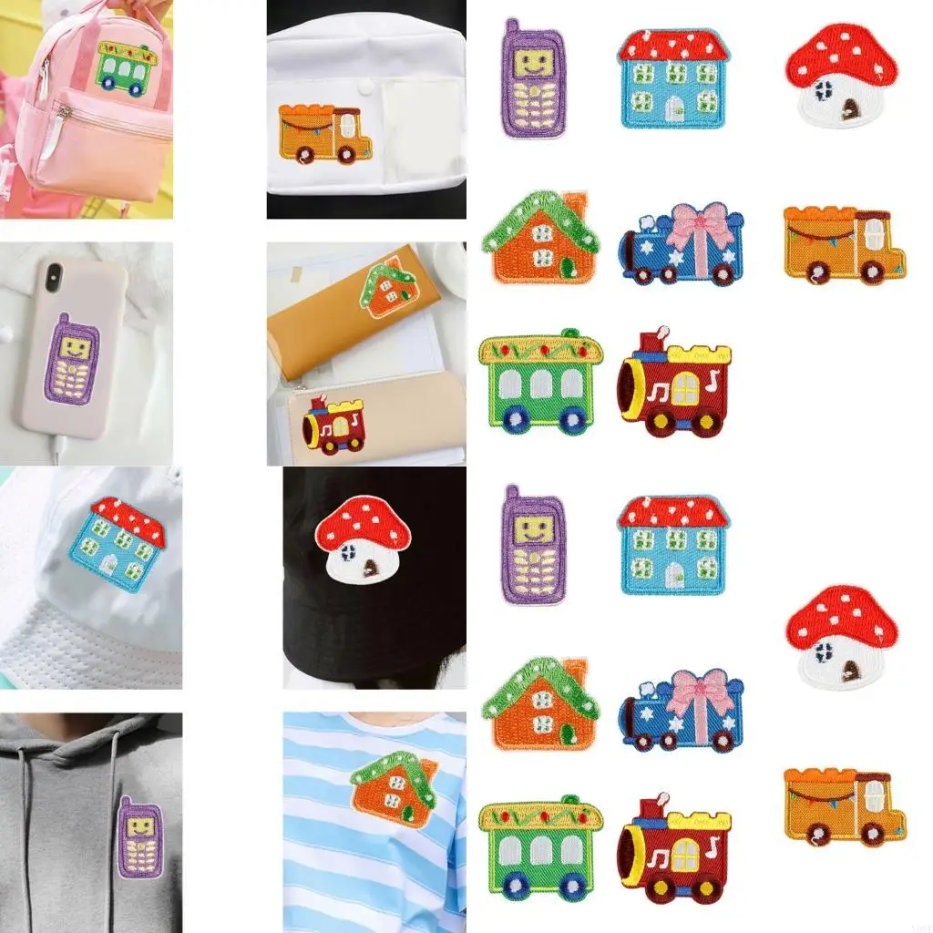 8 Pcs Cartoon Truck Sewing Patches Toy Car Embroidery Patches Iron On Patches Y08E