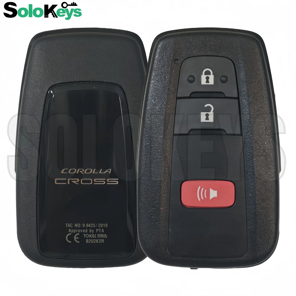 SOLOKEYS FCC ID: B2U2K2R Kunci Pintar Asli untuk TOYOTA Corolla ALTIS 2019-2021 433MHZ 4A HITAG AES Chip P/N:61E466-0010