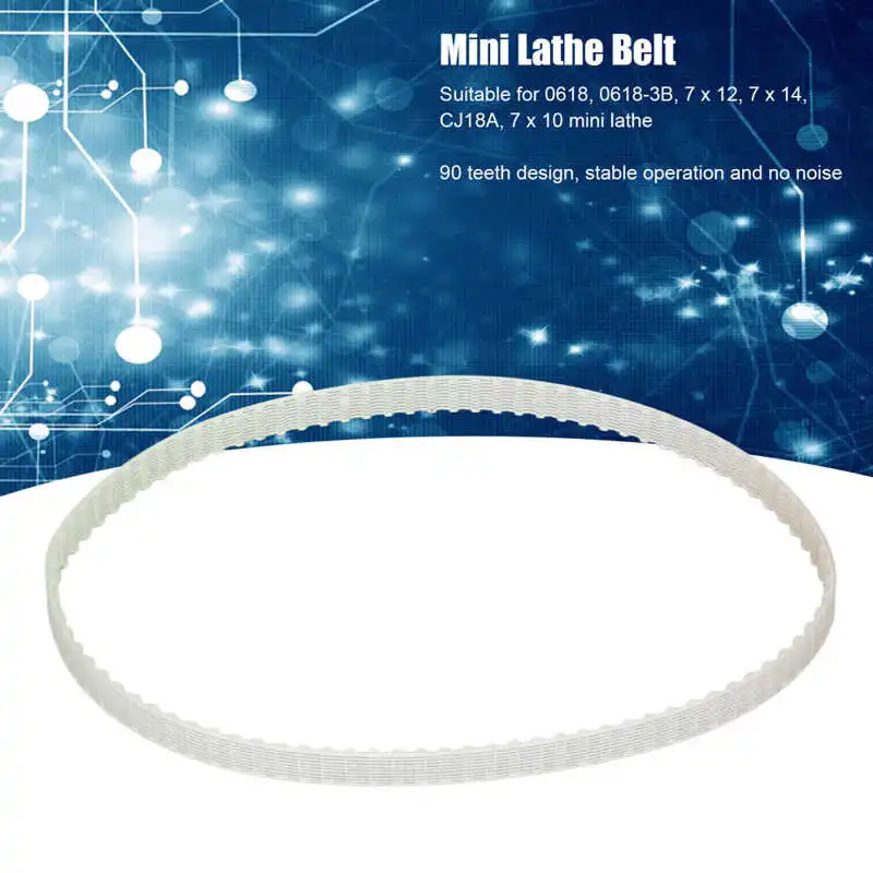 90 Teeth Mini Lathe Belt Replacement Transparent Timing Drive Geared Belt for 0618 0618-3B