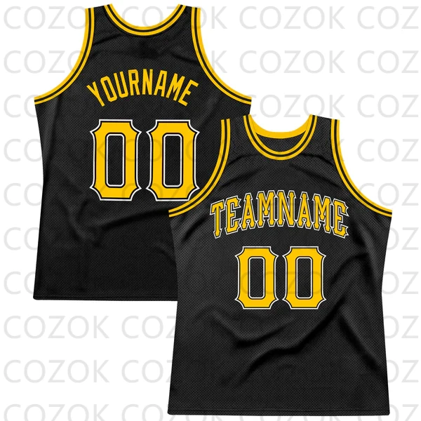 

Custom Black Tellow Series Basketball Jersey Basketball Tank Tops O-neck for Men Personalized Team Unisex Top