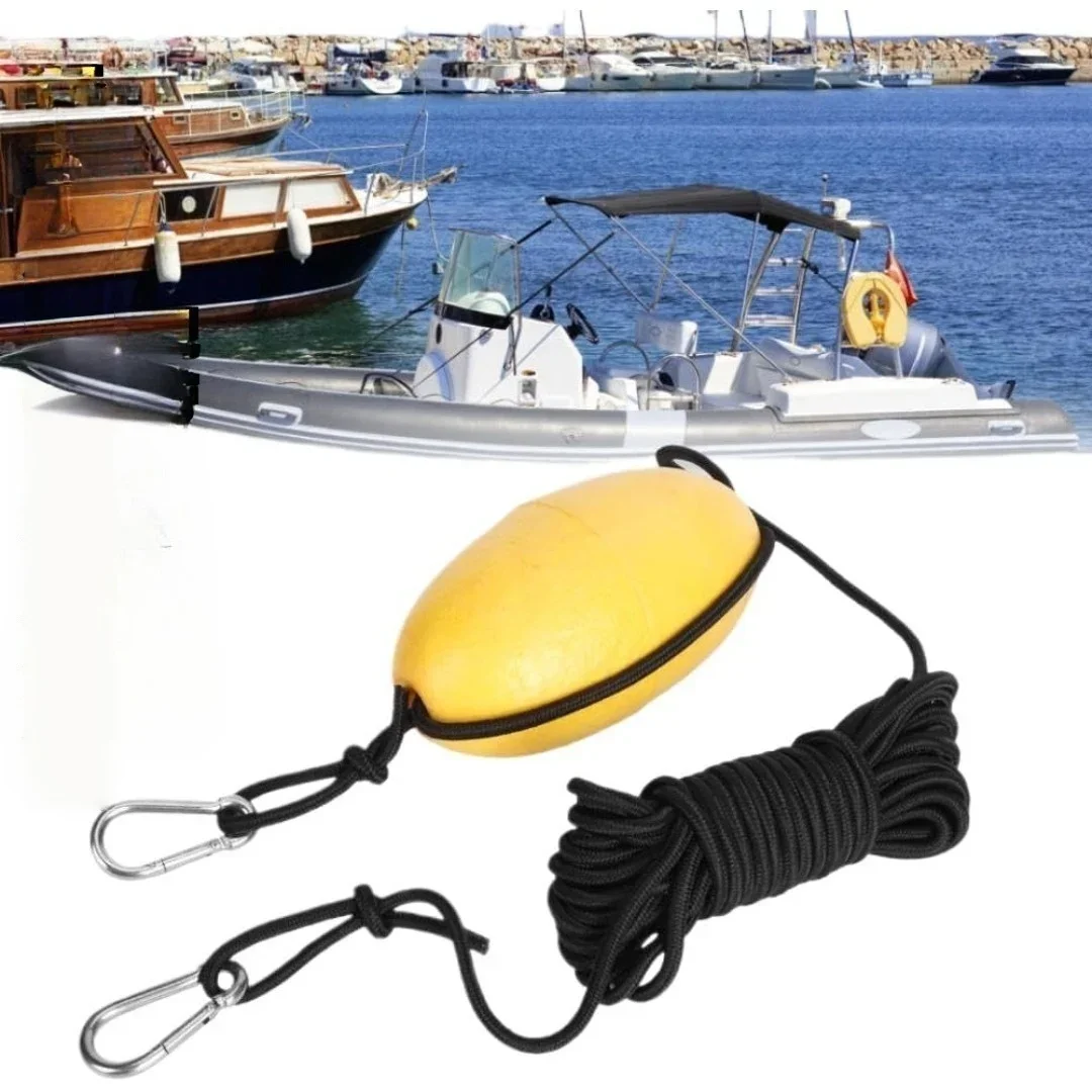 boia-marcadora-marinha-amarela-de-150g-corda-trancada-de-30-pes-e-dois-mosquetoes-flutuador-de-posicionamento-para-caiaques-barcos-e-esportes-aquaticos